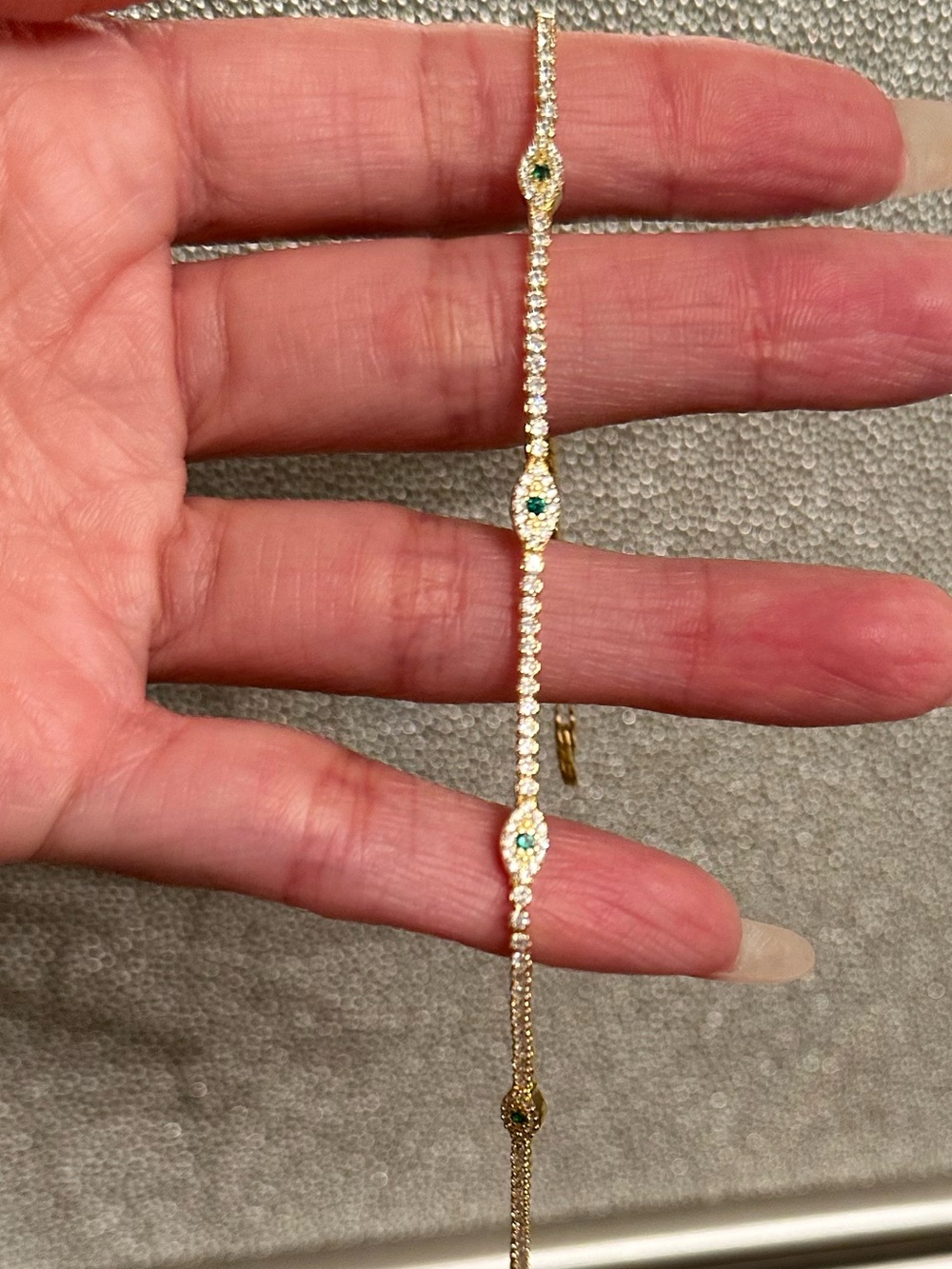 Evil Eye Rhinestone Anklet